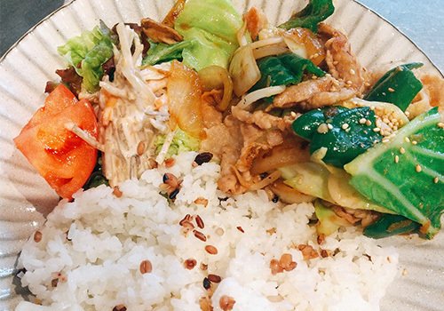 Lunch plate with homemade side dishes