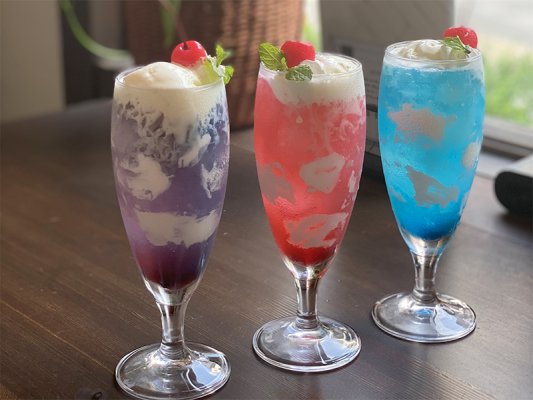 Colorful cream soda