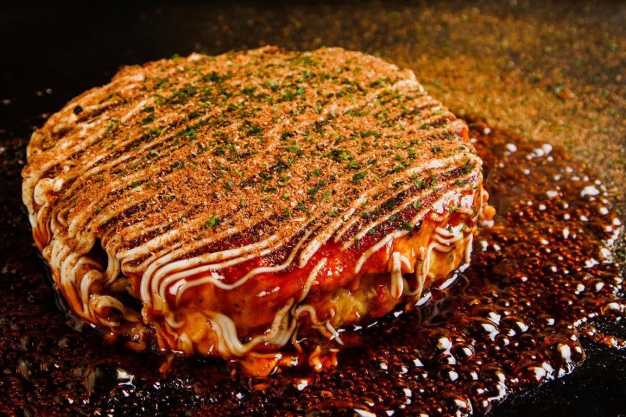 Okonomiyaki with no added chemical seasonings